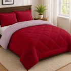 3pc Reversible Comforter Set Quilted Down Alternative All Season Comforter