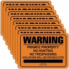 No Hunting No Trespassing Signs 8 Pack Reflective Metal Private Property Orange