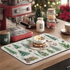 Lokhom Christmas Dish Drying Mat For Kitchen Counter Xmas Holiday 