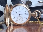 C 1886 Elgin Antique Hunter Case Pocket Watch Keep Time Beautifully Engraved    