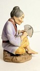 Vintage Porcelain Bisque Asian Fan Painter Figurine 5 5 