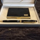 Colibri Le Grand Set Black Ballpoint Pen Gold Black Metal Business Card Case