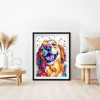Domrom Golden Retriever Diamond Painting Kit For Adults  Full Drill Diamond Art 