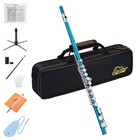 Eastar Efl-1 Concert Flute Student School Band With Hard Case Stand   Sky Blue