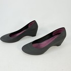 Crocs Shoes Womens 9 Lina Slip On Wedge Heel Dual Comfort Black 203408