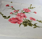 Vtg Cannon Bath Towel Pink Floral 100  Cotton Mcm Retro 70s Terry Cloth 41 1 2 