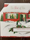 Vintage Mid-century Christmas Card    from The 4 Of Us    Christmas House Scene 