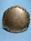 Vintage 18  Large Round Octagon Solid Brass Etched Floral Serving Tray Platter