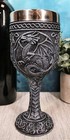 Set Of 4 Medieval Dragon Wine Goblet Chalice Resin Body Stainless Steel Liner