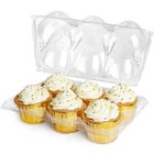 40 - Pack 6 - Count Disposable Cupcake Containers - Standard Size detachable Lid