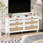 59 rattan Dresser W drawers 6 Drawer Dresser For Bedroom clothes Storage Cabinet