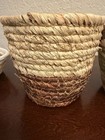 Seagrass Woven Basket Planters Storage Two-tone Coiled  Design Boho Set Of 3