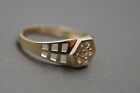 10k Solid Yellow Gold Hexagon Cz Children Kid Baby Women Pinky Band Ring  Size 2