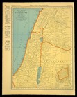 Vintage Palestine Map Jerusalem Israel Wall Art Holy Land Old Original Antique