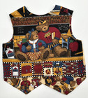 Teddy School Childrens Handcrafted Reversible Vest Size Xl Multicolor Cotton