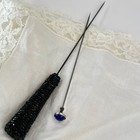 Antique Edwardian Hat Pins Lot Blue Cobalt Glass Black Beaded Art Deco 1910s-20s