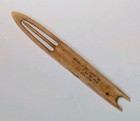 Vintage Nautical Hand Carved Primitive Wood Shuttle Fish Net Repair Tool