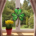 Green Shamrock Ornament  Irish Celtic Home Decor  Lucky Clover Hanging Gift Art