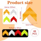 Ymapinc 48pcs Reflective Stickers 5 X 4 8 X 0 02 Cm  Fluorescent Yellow-green