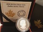 2019 Taurus Zodiac  5 1 4oz Pure Silver Proof Canada 27mm Coin With Crystal