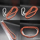 Vintage Venetian Trade Beads Old African Red Glass Chevron Beads Strand Necklac