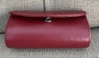Vintage Coach Red Leather Lipstick Case Holder With Mirror  Small Water Stain