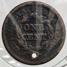 1851 Braided Hair Large Cent     Pre-civil War U s  Copper     Ag Details - Holed