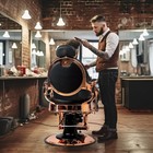 Rose Gold   Black Vintage Recline Barber Chair Hydraulic W  Adjustable Headrest