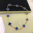 Van Cleef   Arpels Necklace Vintage Alhambra 18k Gold Blue Onyx 10 Motifs