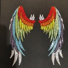 Rhinestone Design  Iron On Transfer Hot Fix  Rainbow La Wings