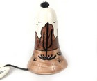 Vtg Southwestern Oiji Signed Pottery 11 2  Bell Wind Chime Handmade Birds Cactus