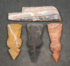 3 Tomahawk Heads 3 2   1 Knife Blade 4 5  Flint Spear Point Tool Arrowhead I-331