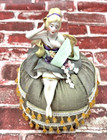 Porcelain Half Doll Pin Cushion 8  Tall -  Vintage