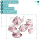 Btat- Floral Tea Sets For Adults  13 Pcs  Service For 4  Pot  38 Oz    Cups     