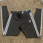 Adidas Originals Women s Black Stripe Ankle Leggings High Waist Activewear