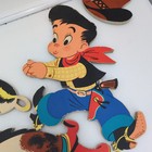 1950s Dolly Toy Nursery Wall Hanging Rodeo Decor Bronco Bill Cowboy Buckaroo Vtg