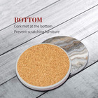 Britimes Coaster For Drinks Set Of 6  Grey Marble Golden Stone Agate Table Absor