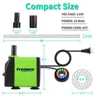 Fountain Submersible Water Pump  10watt 160gph Adjustable Aquarium Pump With    