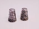 2 Vintage Sterling Silver Taxco Mexico Sewing Thimbles Filigree