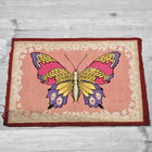 Vintage Butterfly Tobacco Flags Flannels Felts Blankets Lot  6  Pink Red Border