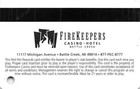 Firekeepers Casino Battle Creek  Mi - Casino Slot Card
