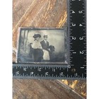 Antique Tintype Photo Victorian Couple In Carriage Buggy Portrait Auto Transport