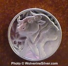 1 10 Oz Silver Bull   Bear Round - Mint Authentic  see Receipt  -multi Discount 