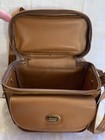 Vintage Brown Leather Camera Case Shoulder Strap Front Pocket Topstitched