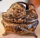 Jewelry Casket Trinket Box Metal Art Nouveau Art Deco Roses Vintage Victorian