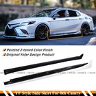 For 2018-2024 8th Gen Camry Yofer Pearl White Black 2 Tone Side Skirt Extension