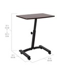 Tall Computer Stand With Wheels Rolling Adjustable Table Laptop Desk Cart Mobile