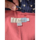 Boden Womens Navy Blue Floral Stripe Hooded Raincoat Jacket Pink Lining Size 8