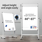 Rolling Whiteboard  Double Sided Magnetic Dry Erase Board Height Adjustable Whit