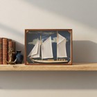 Vintage Nova Scotia Schooner Ship Diorama Folk Art Maritime Shadow Box Display